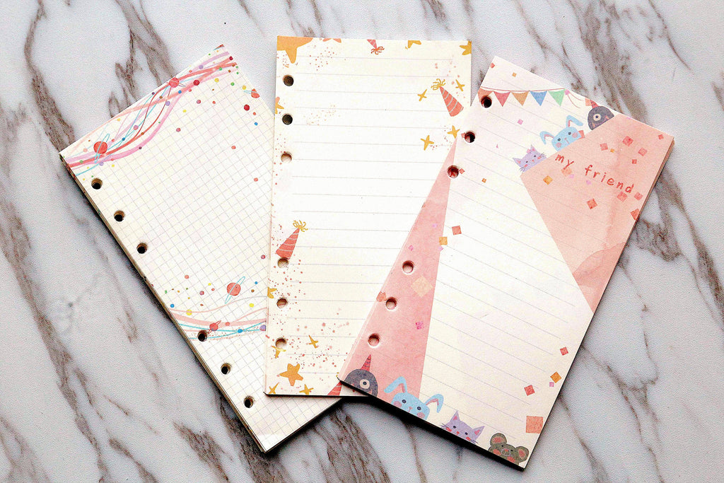 cute planner inserts/colorful grids and lines filofax a6 inserts, filo –  DokkiDesign