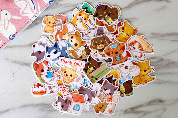 Dogs stickers set/ cute dogs Planner Stickers/ Shiba stickers  Filofax Stickers/Lap top stickers/Scrapbook Sticker