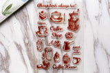 Coffee Shop clear Stamp/ Coffee Grinder Rubber Stamp/Coffee Beans Clear Transparent Stamp/ Coffee Cup clear stamp