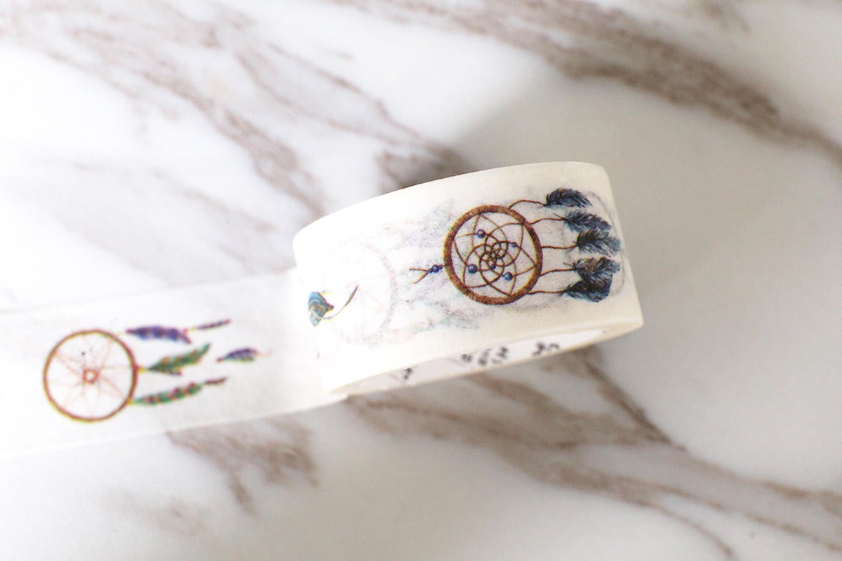 Dreamcatcher Washi Tape/Pretty Washi Tape/ Pretty Feather Dream Catcher Washi Tape/ DIY  scrapbook washi tape