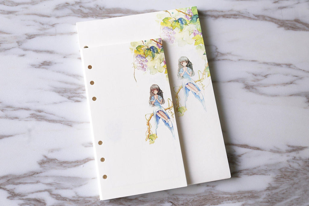 cute flowers girl planner inserts, blank filofax a5 inserts