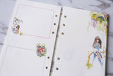 cute flowers girl planner inserts/  filofax personal inserts/ blank filofax a5 inserts/PRINTED garden Kawaii  inserts