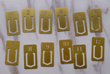 Brass Paper Clips /  Brass Metal Number Clips/Office Supplies/Midori Clip Planner Accessories