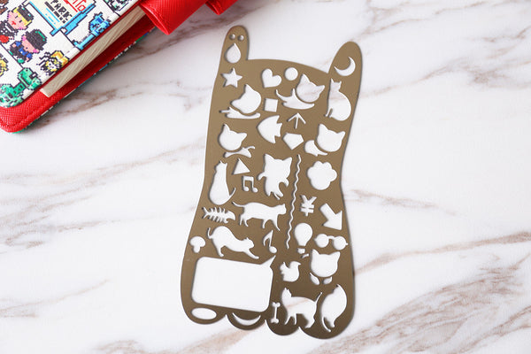 Cat Stencil/ Journal Stencil/Planner Stencil /Cute Stencil/ Shaper/Design Template/Stainless Steel/ 13 x 7 cm