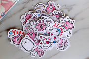 rabbit stickers/animals stickers /white rabbit  Planner Stickers/  Stickers/ Scraping Booking stickers /DIY stickers