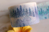 snow tree washi tape /Winter Washi  tape/Winter Wonderland Iridescent Glitter Forest Washi Tape/Christmas Gift washi tape /pine tree washi