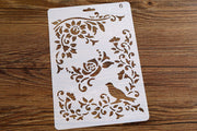 Bird Stencil/ Leaf, Flower Stencil/Planner Stencil, masking stencil /Bullet Journal Stencil,Stencil Template, planner supplies,