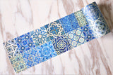 Blue Porcelain Floor Washi Tape/Blue and white brick masking  tape/9cm x 5m Masking tape/   washi tape/Planner Supplies/