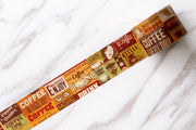 Retro Poster Wide Washi Tape / Coffee Washi tape/Retro Japanese stationery /wide washi tape/drink washi tape/T129