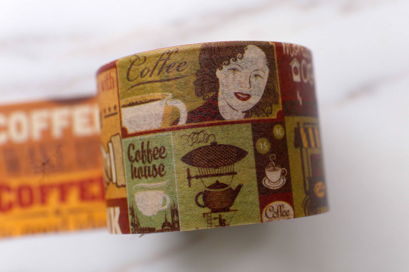 Retro Poster Wide Washi Tape / Coffee Washi tape/Retro Japanese stationery /wide washi tape/drink washi tape/T129