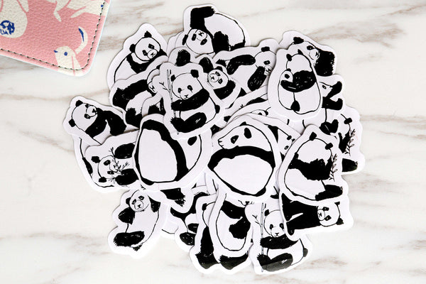 Cute Panda Sticker/Panda Sticker/  Animal Filofax Stickers/Scrapbook, Zoo Animal stickers/,Black and White panda stckers