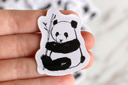 Cute Panda Sticker/Panda Sticker/  Animal Filofax Stickers/Scrapbook, Zoo Animal stickers/,Black and White panda stckers