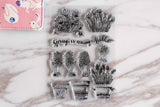 Spring is coming clear stamp/flowers clear stamp /Flowerpot clear stamp/botanical Stamps/Journal Accessories clear stamp