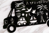 Travel Bus Bullet Journal Stencil/Camping Van  Stencil/Black Plastic/Stencil Template/ Bullet Journal Stencil