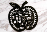 Apple STENCIL/ Black Plastic /Romance-Themed Stencil/Love Letter Stencil/Planning accessory/Valentine's Stencil/Cupid Stencil