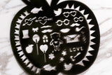 Apple STENCIL/ Black Plastic /Romance-Themed Stencil/Love Letter Stencil/Planning accessory/Valentine's Stencil/Cupid Stencil