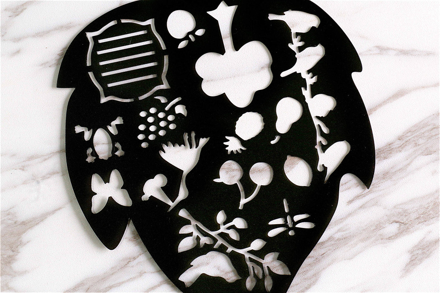 Leaf  Stencil / Black Plastic /Nature-Themed Stencil/Bullet Journal Stencil/Bird Stencil/Fruit Stencil/Stork Stencil