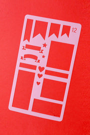 Banner and flgs Stencil /Notebook Stencil/ rectangle stencil/ Planner Stencil/ Planner Accessory/Soft Plastic Sheet/Journalling Stencil