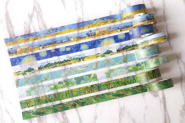 Van Gogh Wheat Washi Tapes/ painting Washi Tape/Sower Washi tape  /Wheatfield with Crows Masking tape/ japanese washi tape/Planner Supplies