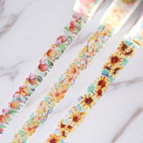 set of 3  Yellow & Orange  Flower  Washi Tape/Chinese trumpet creeper washi tape /Sunflower  Washi tape/Tulips washi  tape/Planner Supplies