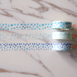Set of 3   blue Washi Tape/star  Washi tape/ Bubble  Masking tape/ raining washi tape/Planner Supplies