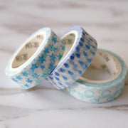 Set of 3   blue Washi Tape/star  Washi tape/ Bubble  Masking tape/ raining washi tape/Planner Supplies