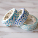 Set of 3   blue Washi Tape/star  Washi tape/ Bubble  Masking tape/ raining washi tape/Planner Supplies