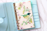 Set of 5 Watercolour Bird Flower Garden Planner dividers/A5 Semi-transparent Plastic  planner dividers/Dashboard/index dividers