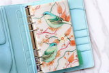 Set of 5 Watercolour Bird Flower Garden Planner dividers/A5 Semi-transparent Plastic  planner dividers/Dashboard/index dividers