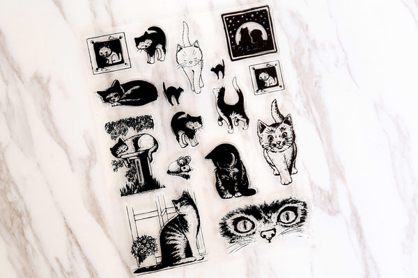 Cats Clear Stamp/ Acrylic stamp/ transparent stamp/Planner Stamps/Stamp Set/travel Stamps/Planning accessory/