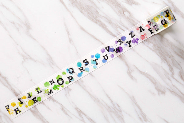 Watercolor Alphabet Washi Tape /colorful Alphabet Washi Tape/ Japanese Washi Masking Tape/Scrapbooking tape