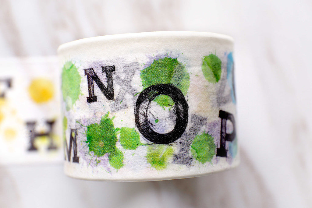 Watercolor Alphabet Washi Tape /colorful Alphabet Washi Tape/ Japanese –  DokkiDesign