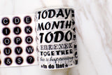 English word washi tape /Alphabet washi tape /wide alphabet washi tape/to do list washi tape/travel planner /black and white tape