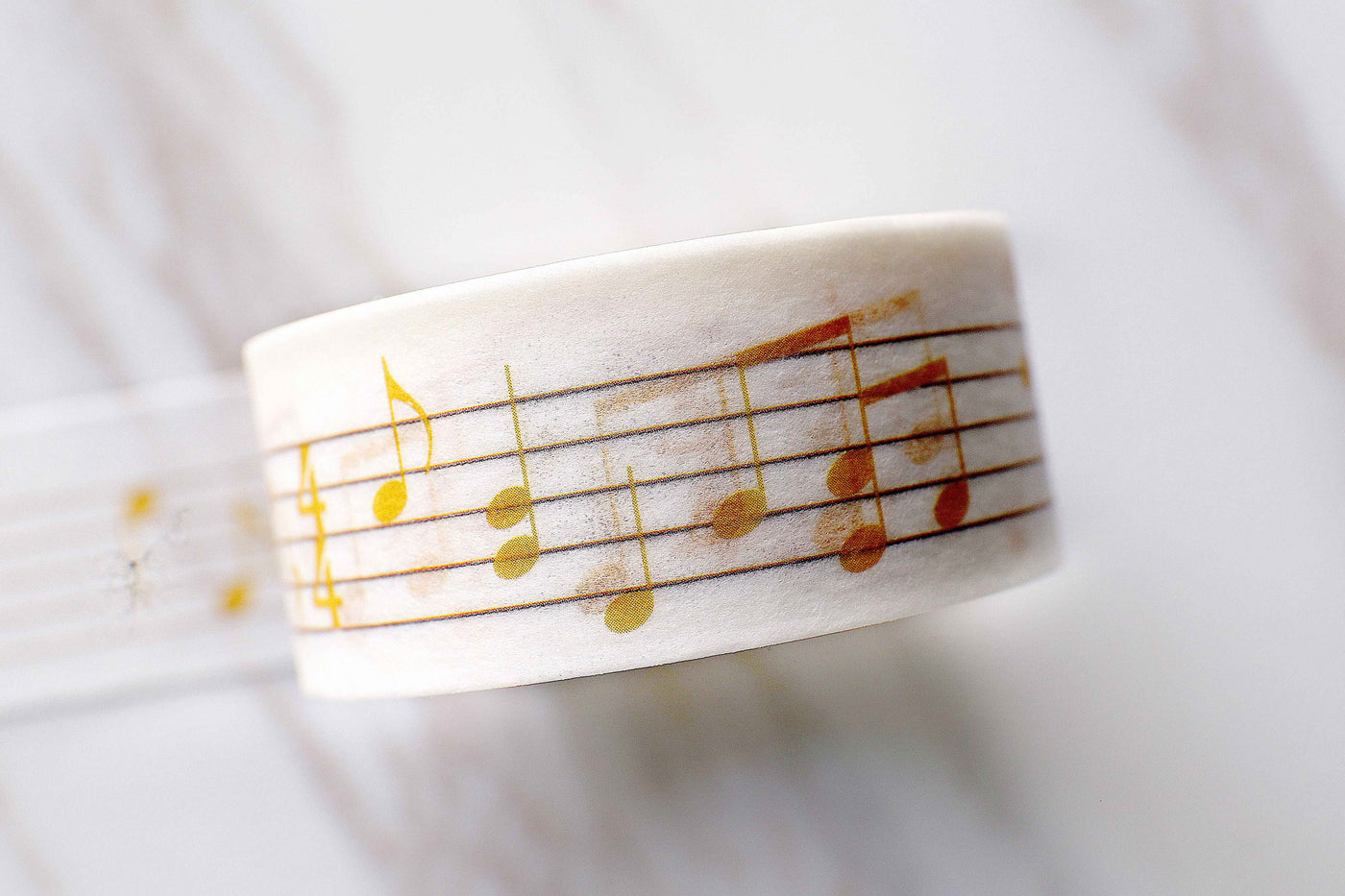Musical Notes Washi Tape/Yellow and  White Masking tape/ Musical Planner Tape/japanese washi tape/Planner Supplies
