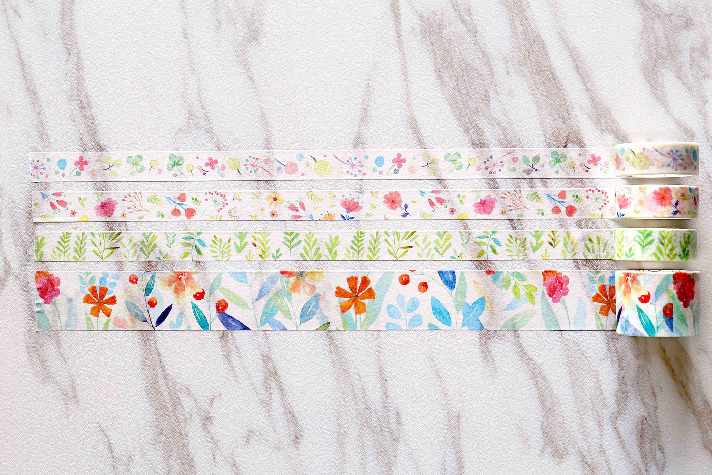 Set 4 Rolls flowers Washi Tapes/Spring Flowers Washi Tape /Floral Washi Tape/Nature Washi Tape/garden washi tape