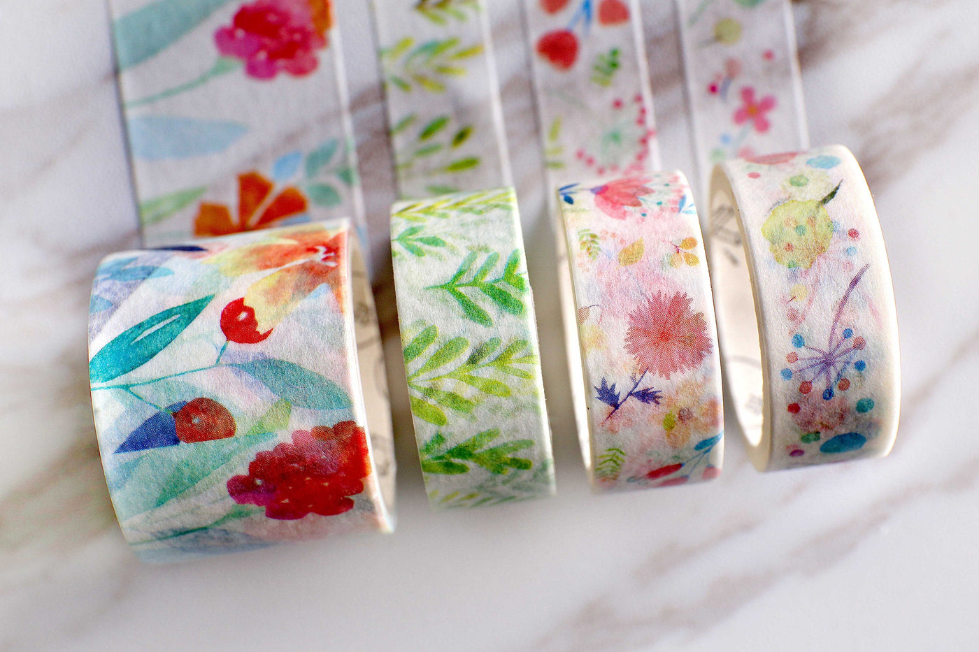 Set 4 Rolls flowers Washi Tapes/Spring Flowers Washi Tape /Floral Washi Tape/Nature Washi Tape/garden washi tape