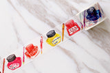 Calligraphy Pen & Ink Washi Tape /Pen and Ink Washi Tape/colorful Ink washi tape/Planner Sticker/