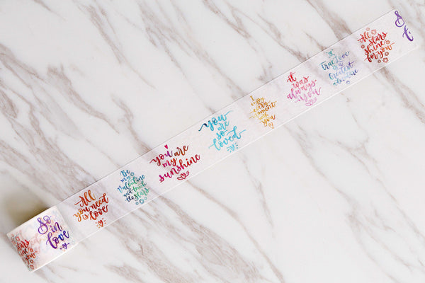 Multicolor English Washi Tape /english letter washi tape/Valentine's Day gift /japanese washi tape/ album emblishment