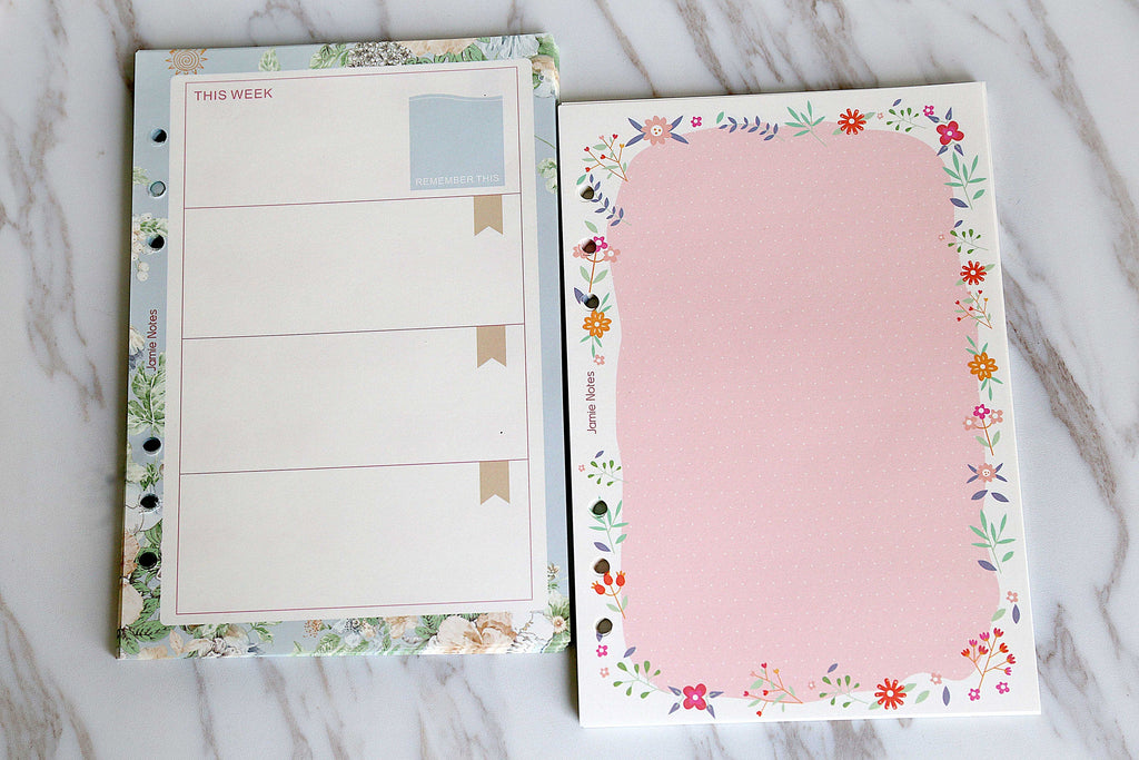 A5 Floral theme Planner Inserts /A6 Floral Weekly Inserts /date Insert –  DokkiDesign