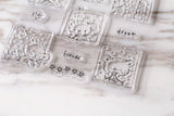 Line Transparent /dots, leaves flowers scribble, transparent stamp/grid clear stamp/symbol clear stamp