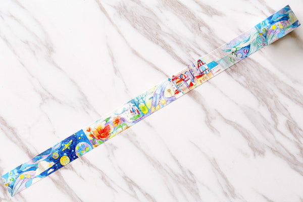 Whale Town Washi Tape/Space, City washi tape /dream world washi tape /moon washi tape /sky washi tape/ boat washi tape