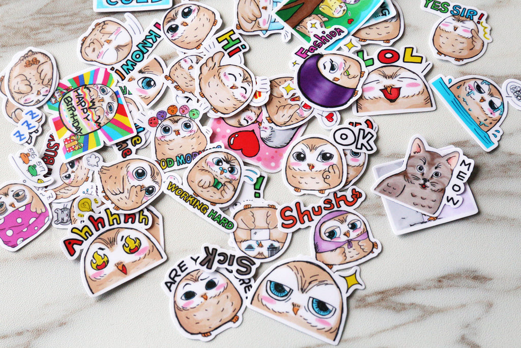 cute owl  Stickers set/beautiful owl Planner Stickers/ Filofax Stickers/Lap top stickers/Scrapbook Sticker
