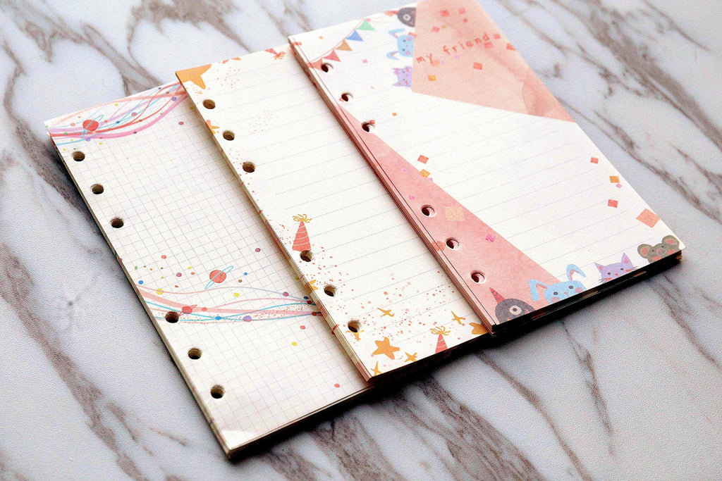 cute planner inserts/colorful grids and lines filofax a6 inserts, filo –  DokkiDesign