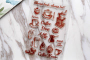 Coffee Shop clear Stamp/ Coffee Grinder Rubber Stamp/Coffee Beans Clear Transparent Stamp/ Coffee Cup clear stamp