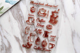 Coffee Shop clear Stamp/ Coffee Grinder Rubber Stamp/Coffee Beans Clear Transparent Stamp/ Coffee Cup clear stamp