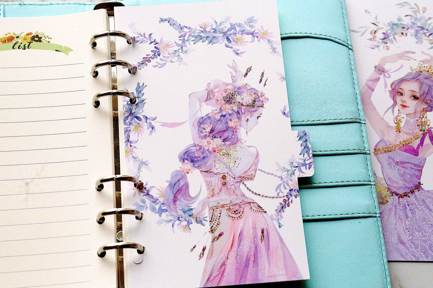 Set of 6 Beauty Planner dividers/Classical beauty personal size  paper  planner dividers/lady  Dashboard/index dividers
