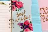 Set of 5 Rose flowers  Planner dividers/Best wishes flowers planner dividers /A5 /personal size  paper   planner dividers/