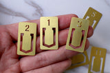 Brass Paper Clips /  Brass Metal Number Clips/Office Supplies/Midori Clip Planner Accessories