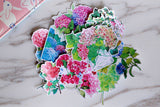 hydrangeas flowers stickers/ leaves  Stickers/ plants  Stickers/Lap top stickers/Scrapbook Sticker/