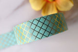 TURQUOISE AQUA GOLD Foil Washi Tape/Turquoise & Gold Foil grid Washi Tape/Gold Foil grid Washi Tape/ washi tape / gift wrapping tape